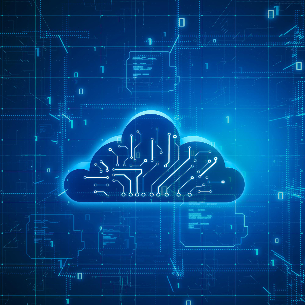 data-processing-technology-data-storage-computing-concept-with-digital-cloud-symbol-with-circuit-scheme-dark-blue-abstract-matrix-technological-background-3d-rendering